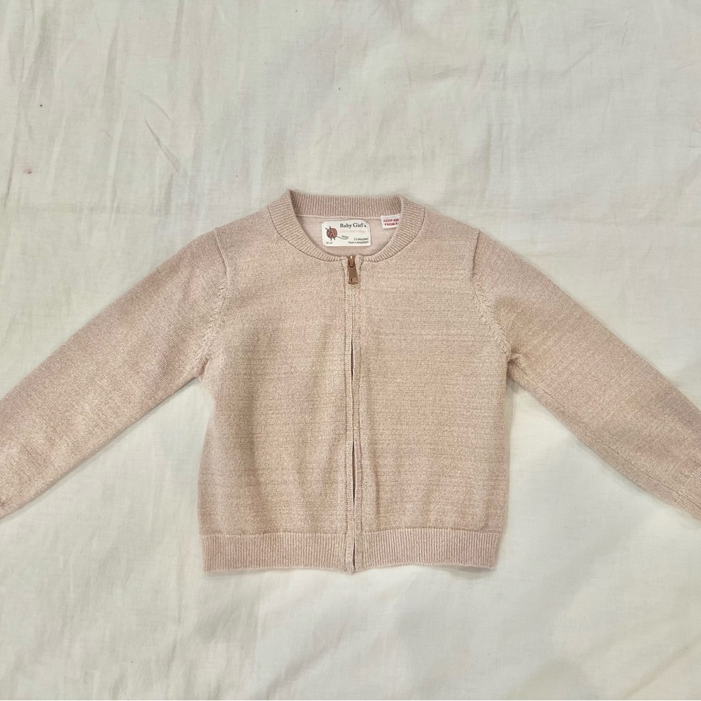 Baby Zara Blush Pink Sparkly Zip Cardigan
